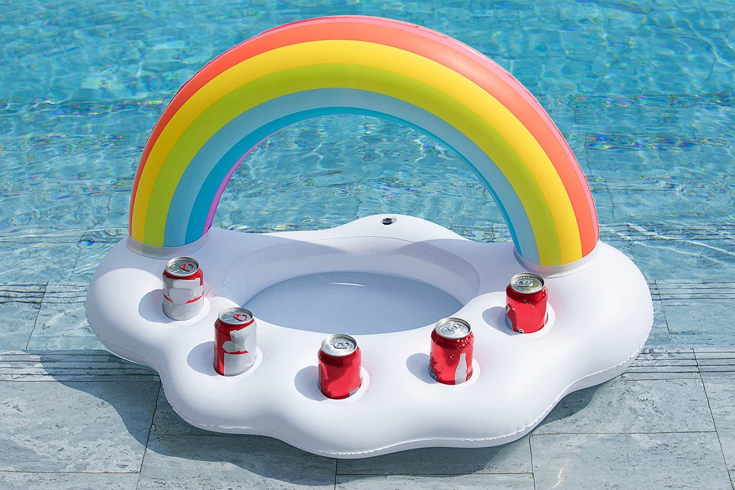 Take Summer Drinks Over the Rainbow with This Floating Inflatable Bar  
