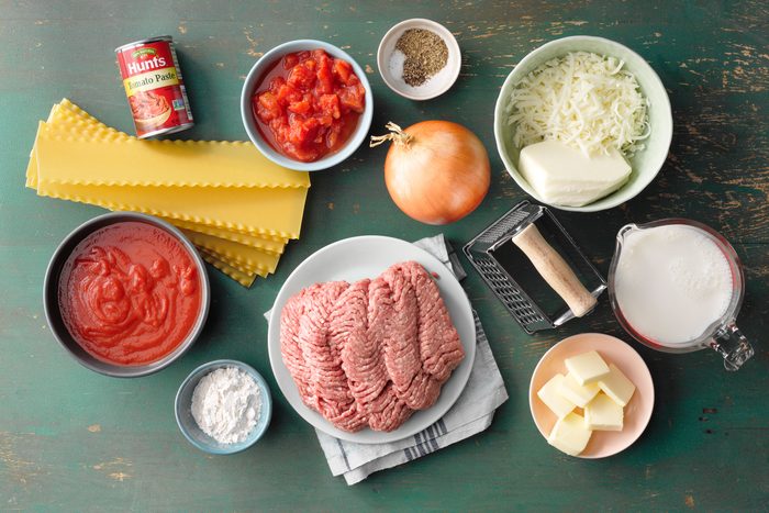 Bechamel Lasagna ingredients