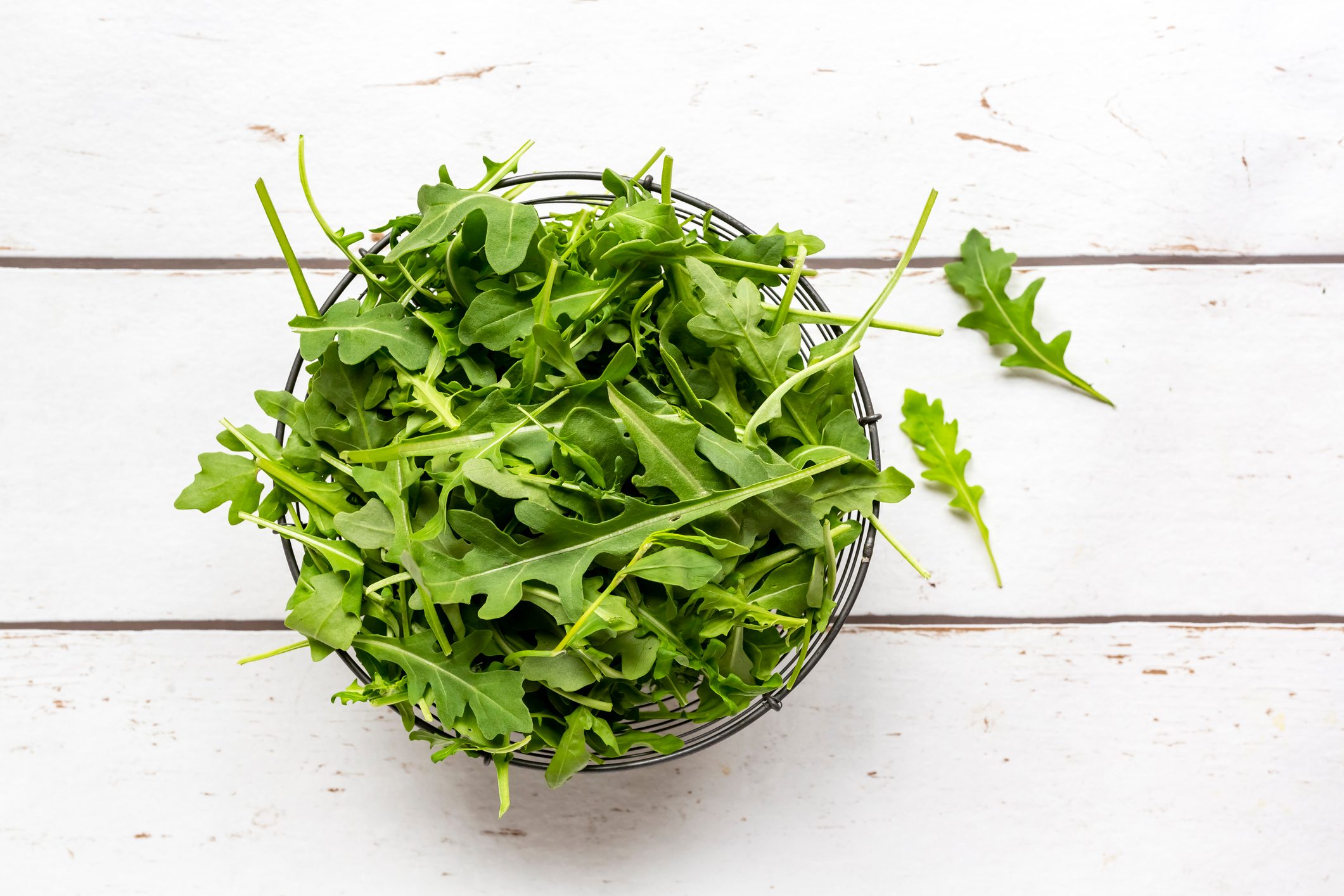 fresh rocket in basket