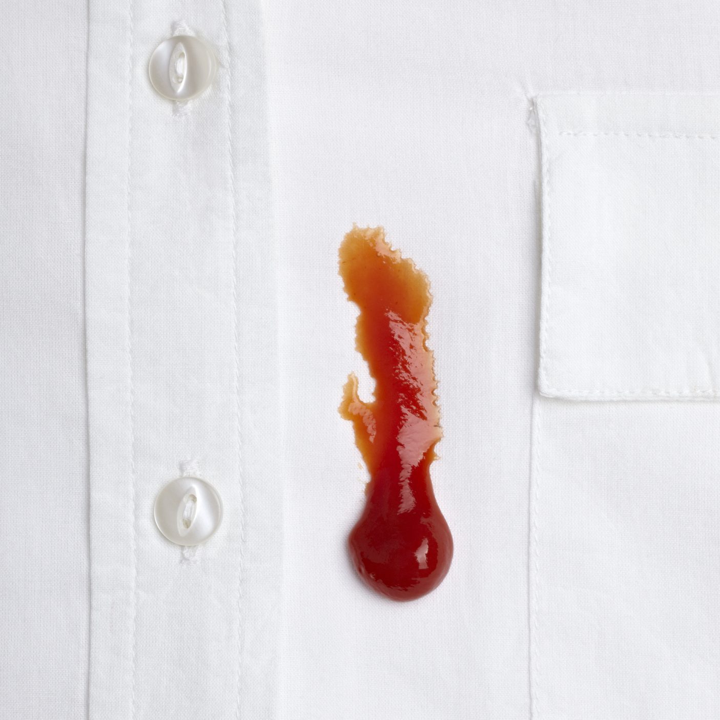 ketchap stain white shirt accident