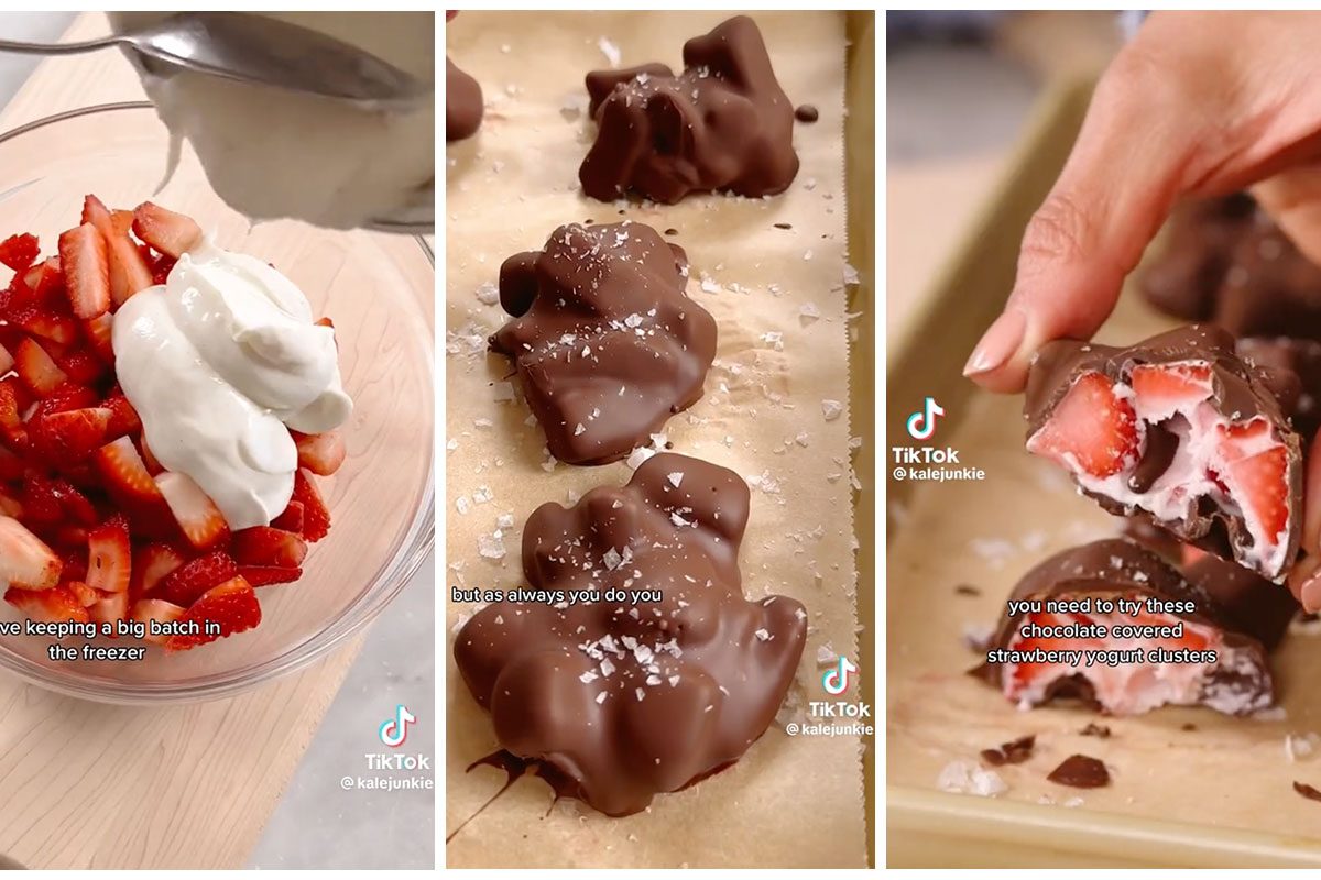 We Are Drooling Over These Viral Chocolate Strawberry Yogurt Clusters