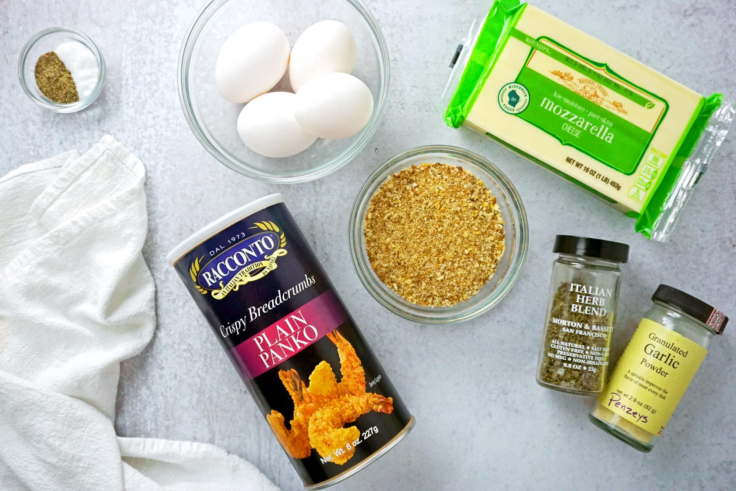 ingredients for Mozzarella Sticks