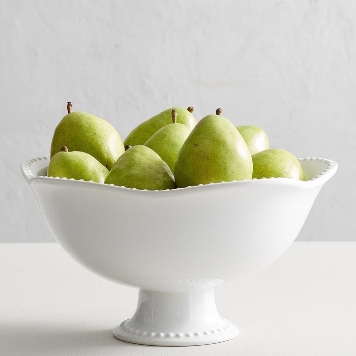 Beaded Stoneware Footed Punch Bowl