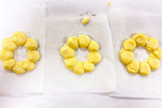 pipped rings in parchment paper