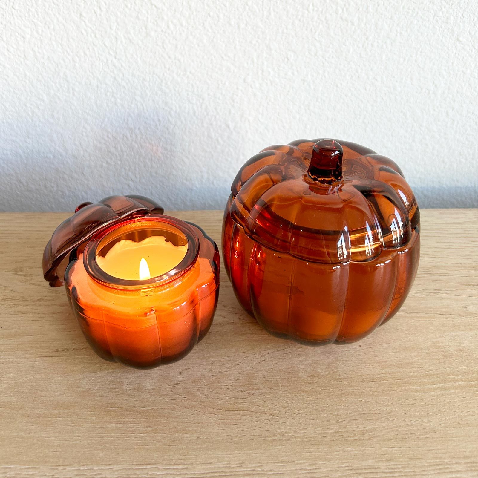 Glass Pumpkin Candle