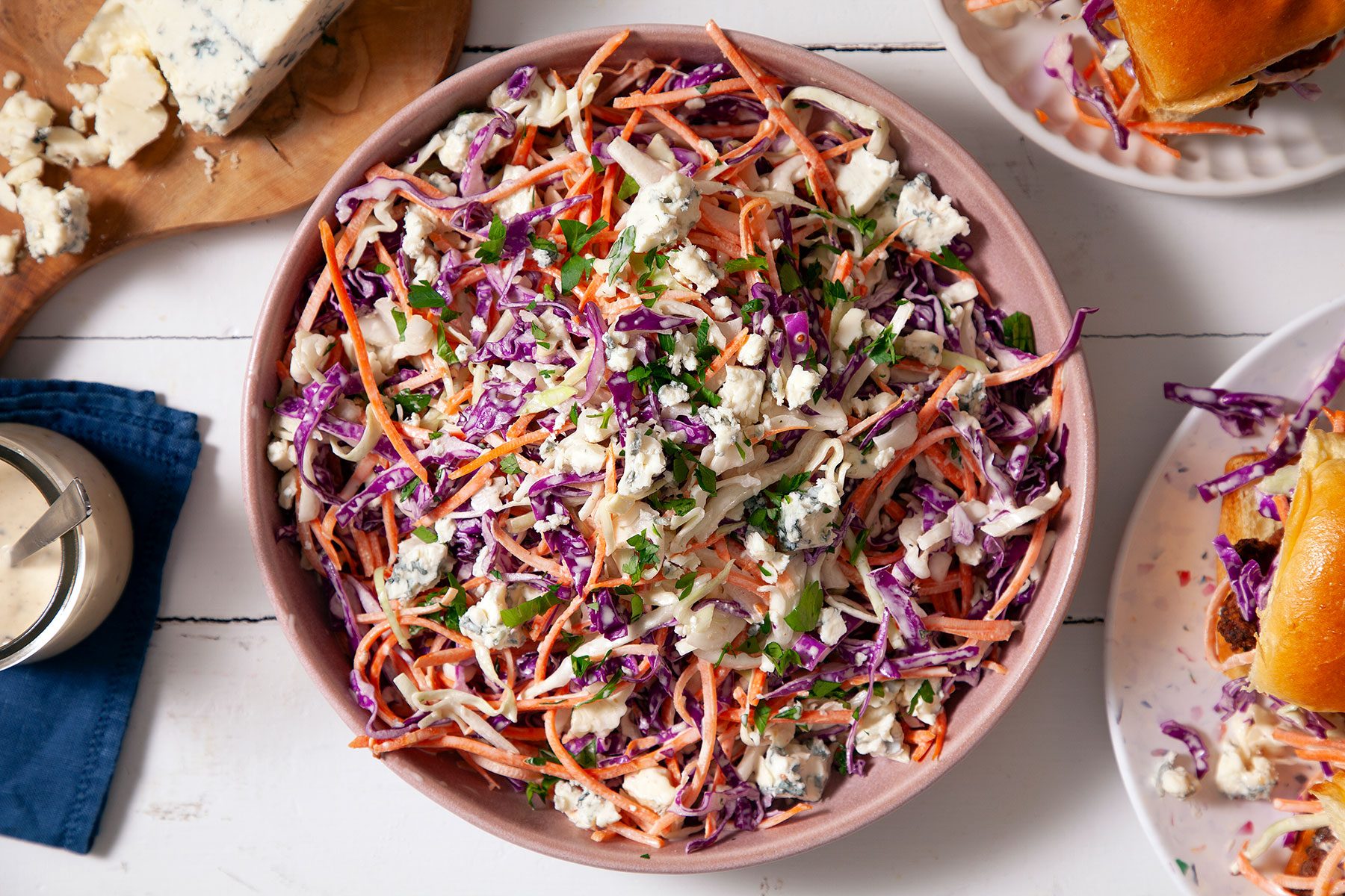 Blue Cheese Coleslaw in a Large Bowl