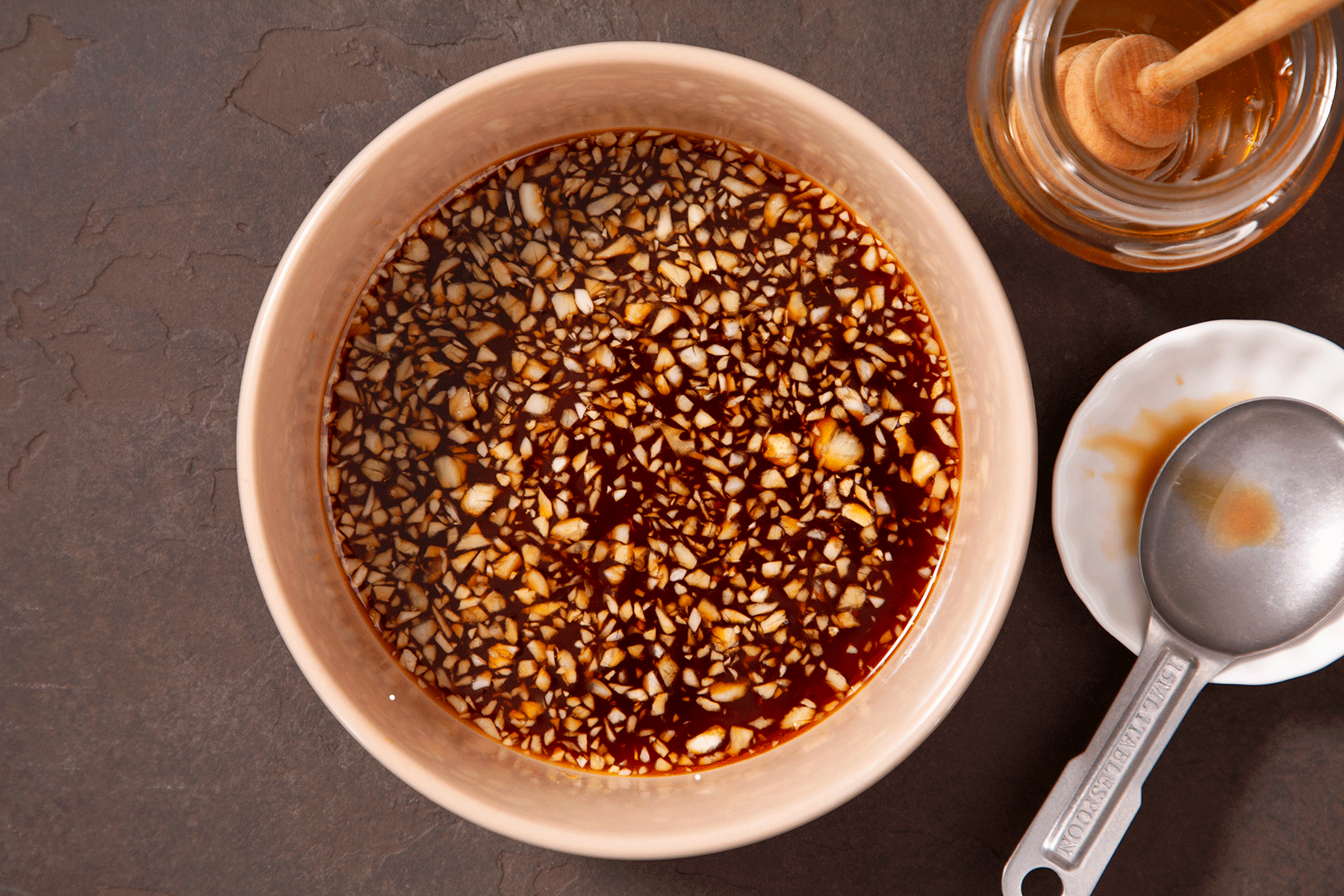 Honey Garlic Chicken sauce in a bowl