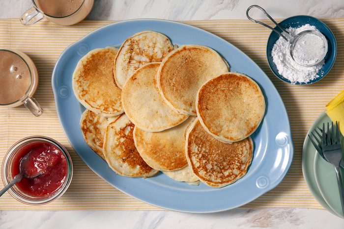 Lemon Ricotta Pancakes with Sauce