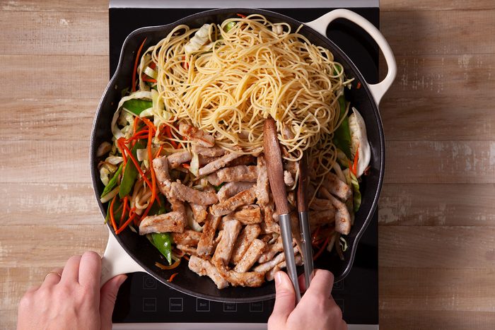 Combining Pork Pancit and Noodles