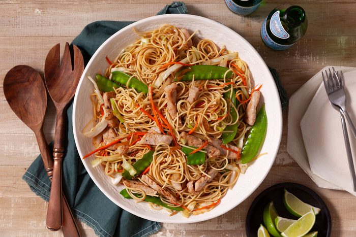 Pork Pancit served on table