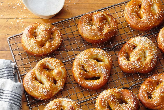 Soft Pretzel on Wire Rack