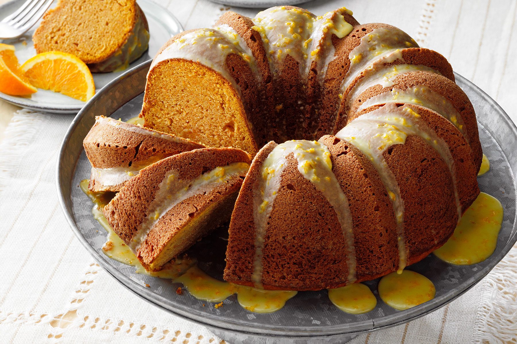 Cutting a Piece of Sweet Potato Pound Cake 