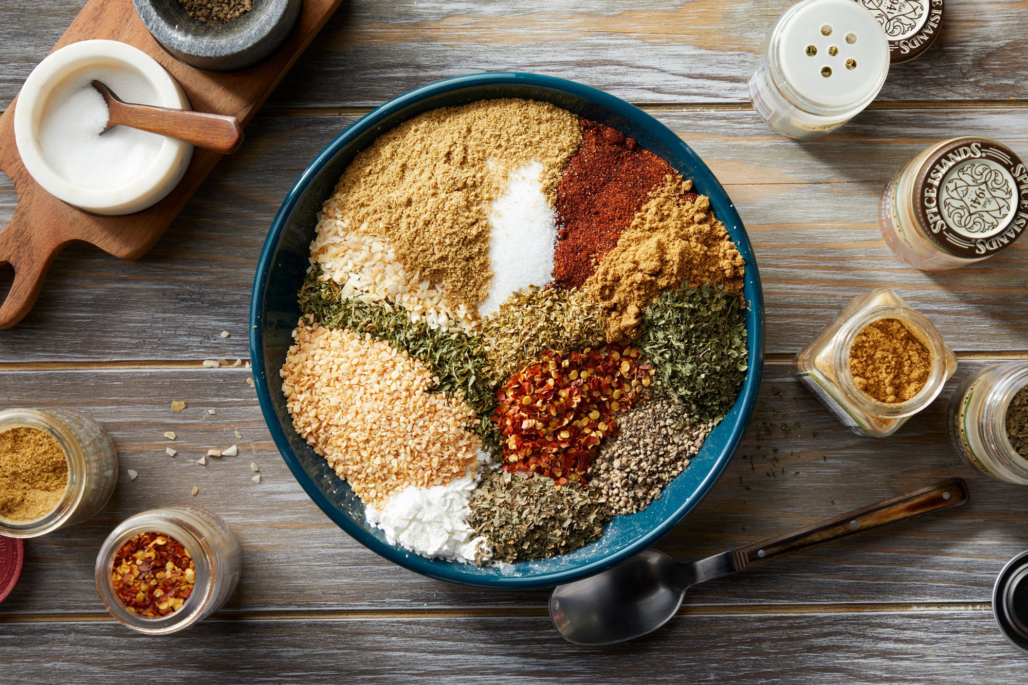 Combine all the seasonings in a bowl