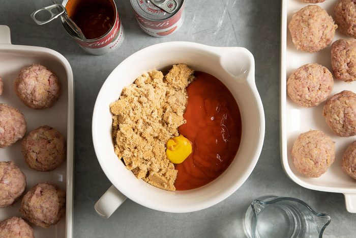 Making Sauce for ham balls