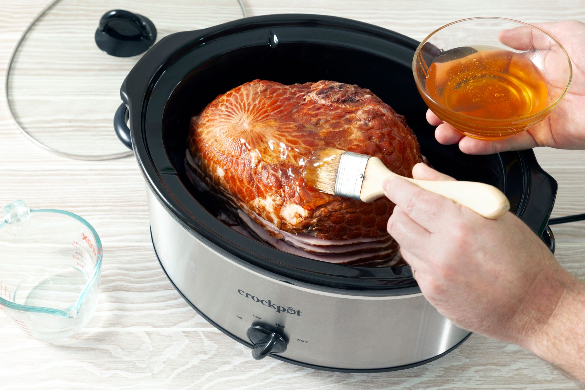 Brush the ham with honey