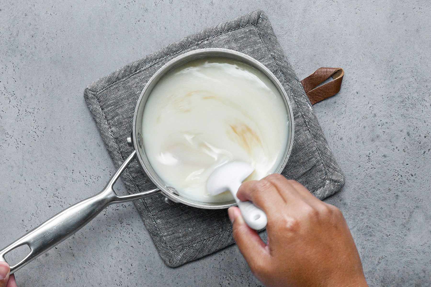 Stirring Vanilla syrup in sugar and cornstarch mixture