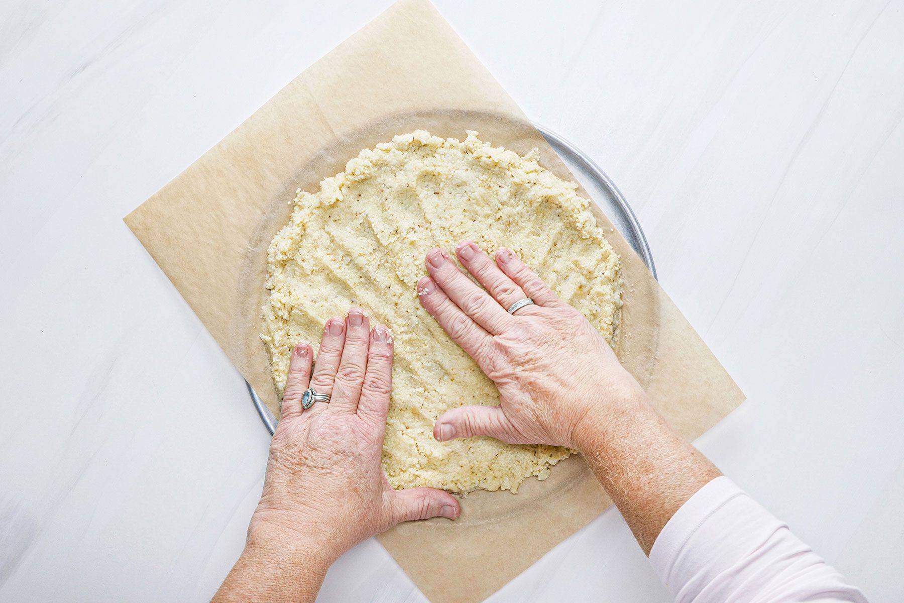 Shaping the dough with hands