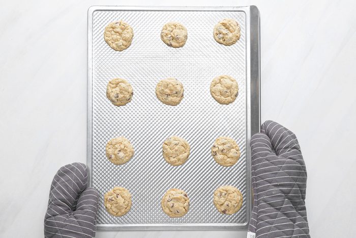 Baked cookie cooling on baking tray