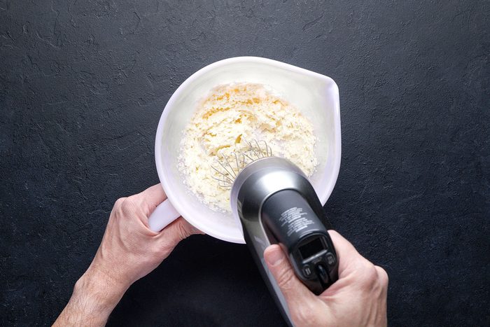 whisking the ingredients in a bowl