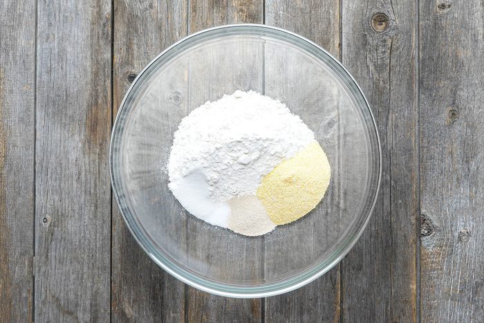 All dry ingredients in a large bowl.