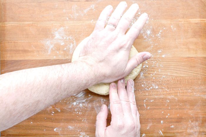 Kneading the dough with hands