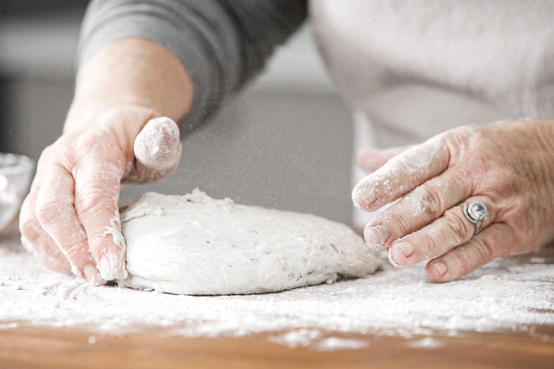 Shaping the dough by hands