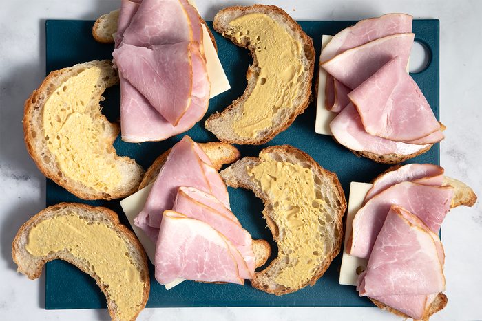 Ham & Cheese on Croissants slices
