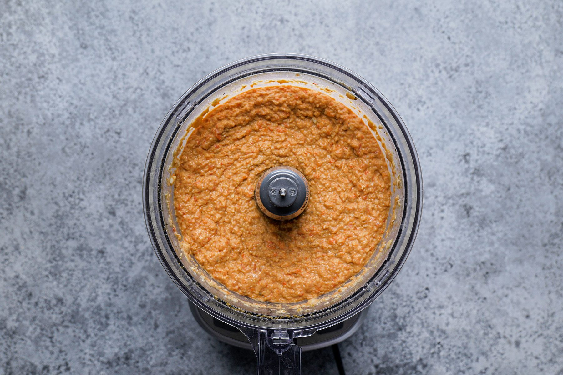 Processed humus in food processor