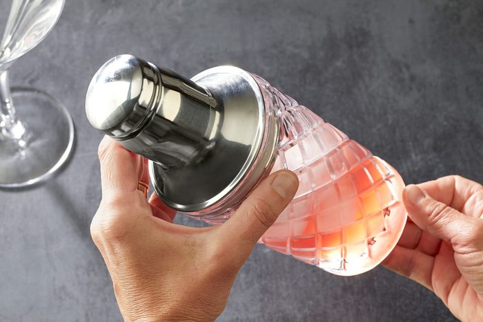 Add the vodka, lime juice, cranberry juice and Triple Sec to your shaker