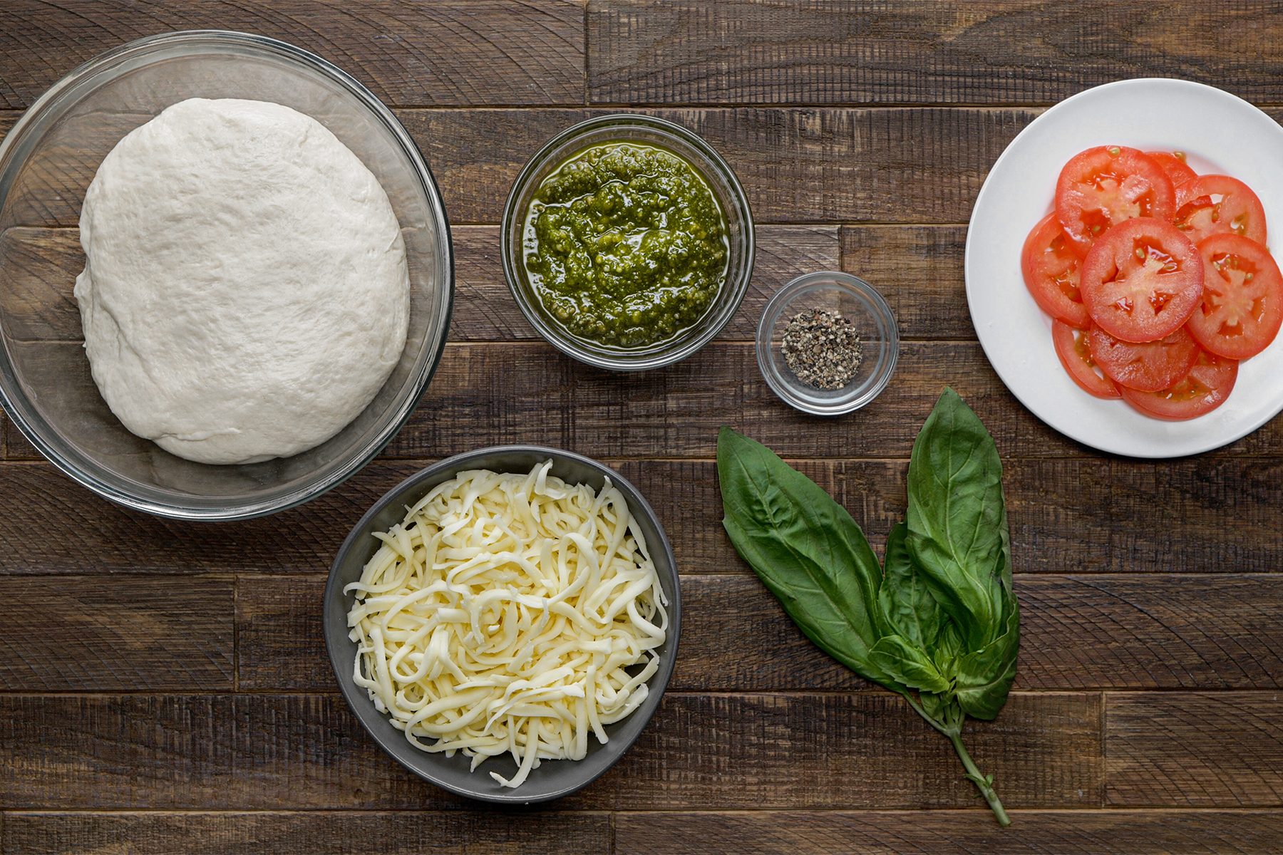 Ingredients for Pesto Pizza