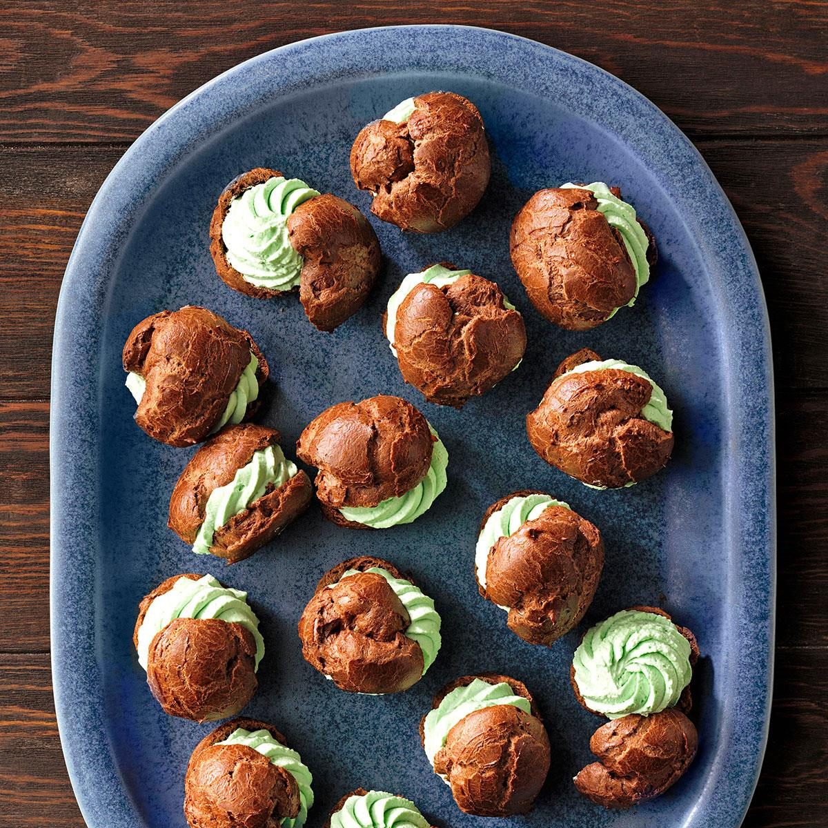 Minty Chocolate Cream Puffs