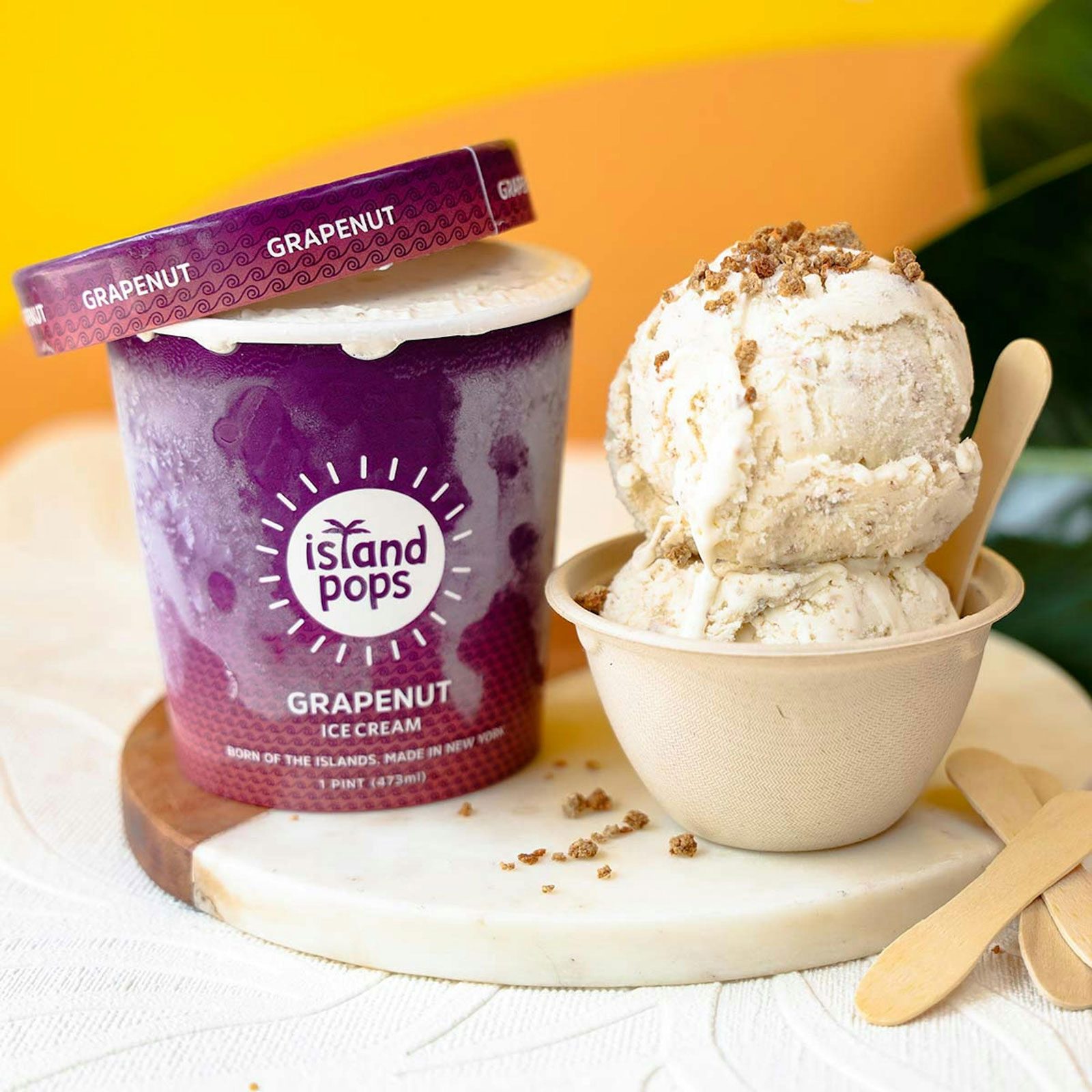 Island Pops Grapenut ice cream