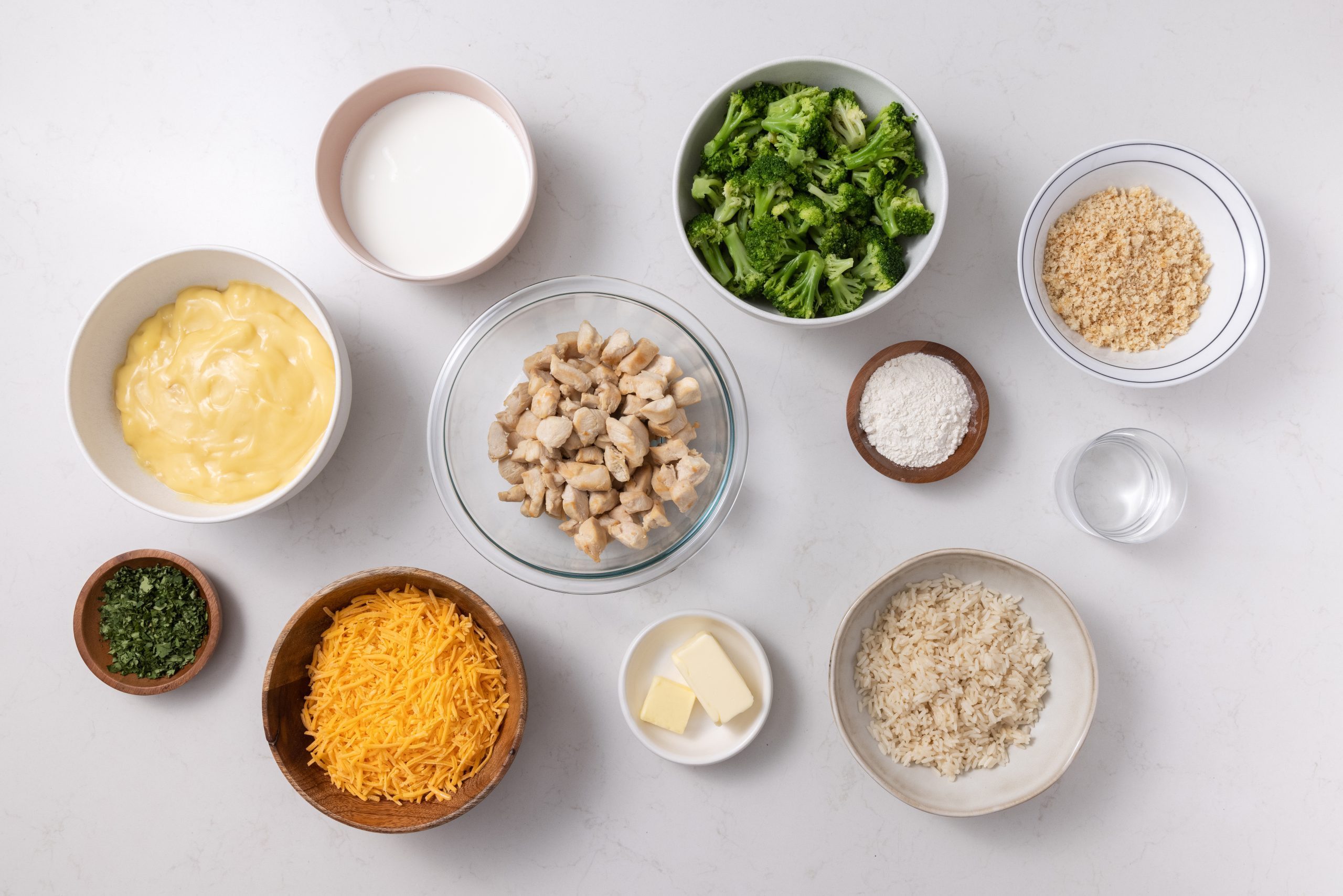 Ingredients For Chicken Divan Casserole On Kitchen Counter