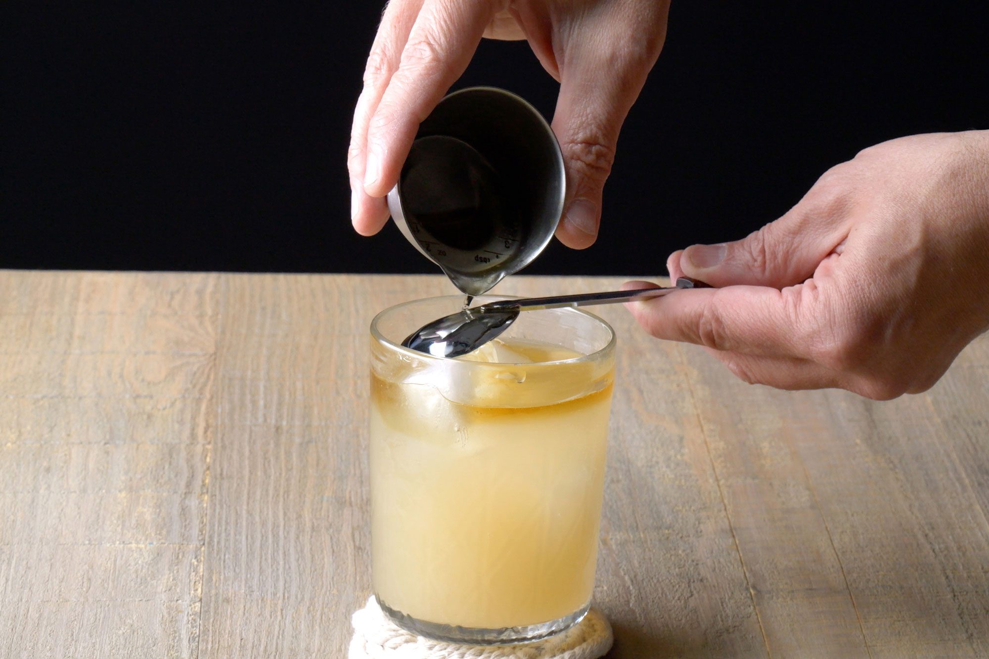 Topping with dark rum