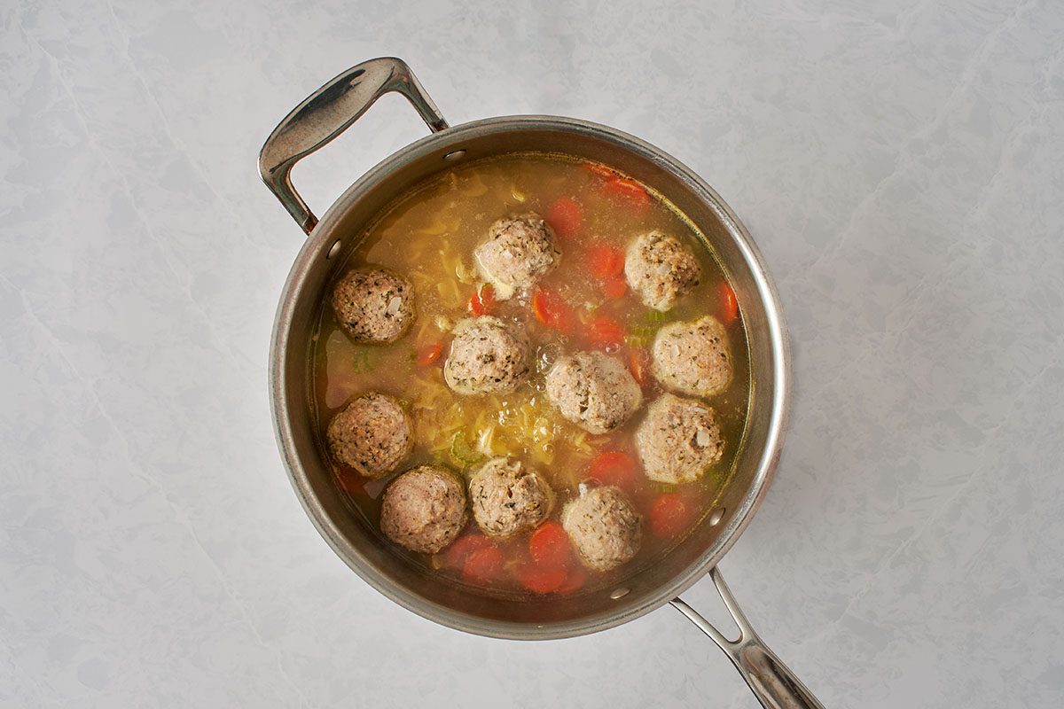 Add meatballs and egg noodles