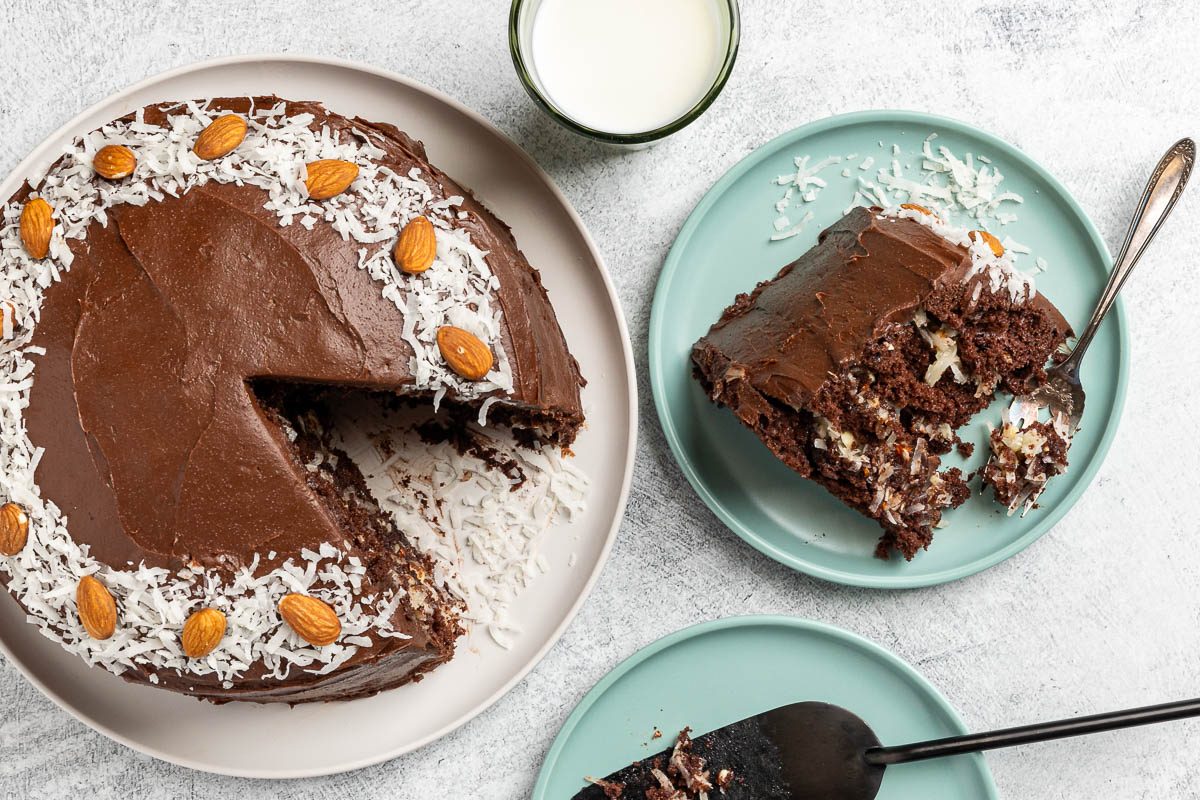 Taste Of Home Almond Joy Cake Recipe Photo Of The Finished Recipe.