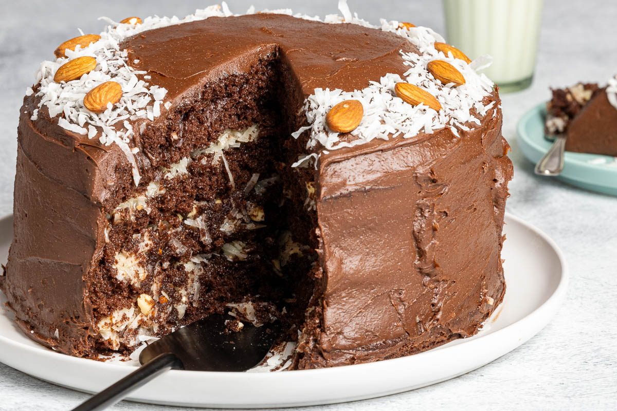 Taste Of Home Almond Joy Cake Recipe Photo Of The Finished Recipe.