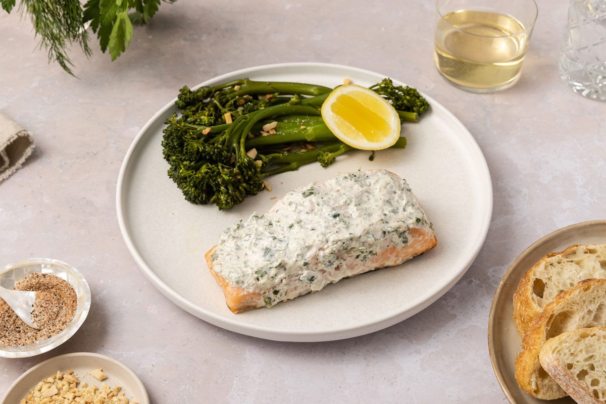 Creamy Herb Grilled Salmon Recipe