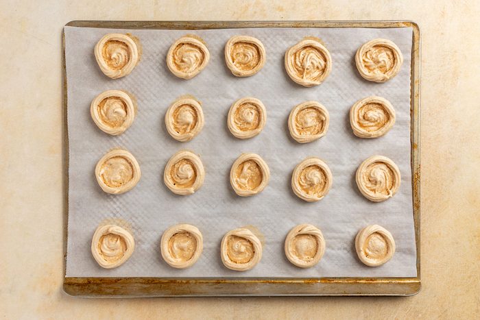 Taste of Home Lemon Meringue Cookies recipe photo of the meringue baked.