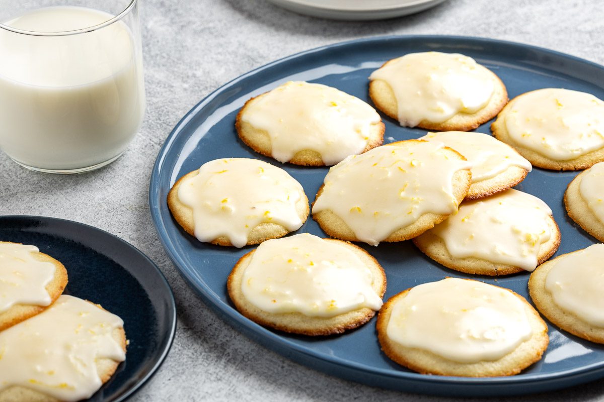 Taste of Home Lemon Ricotta Cookies photo of the finished cookies on plates.