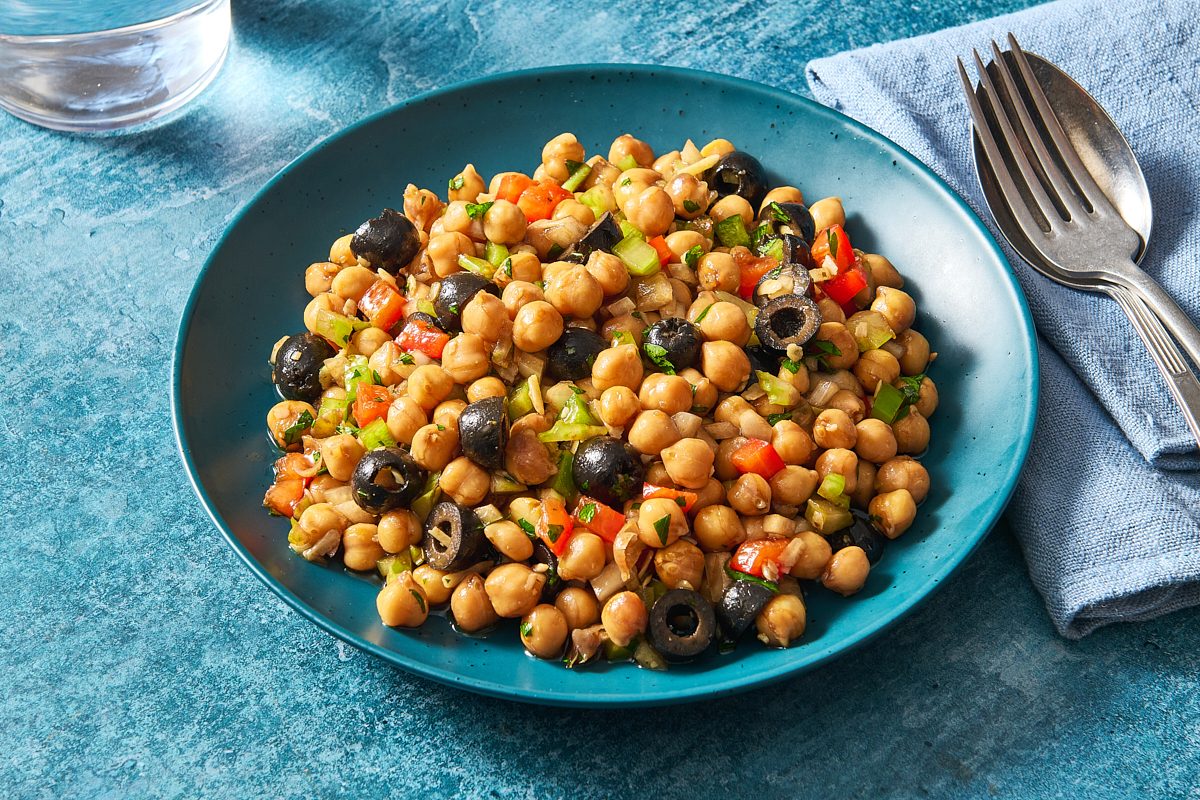 Mediterranean Chickpea Salad on a plate