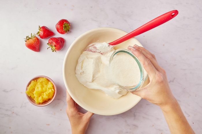 Make the pudding mixture for Banana Split Cake.