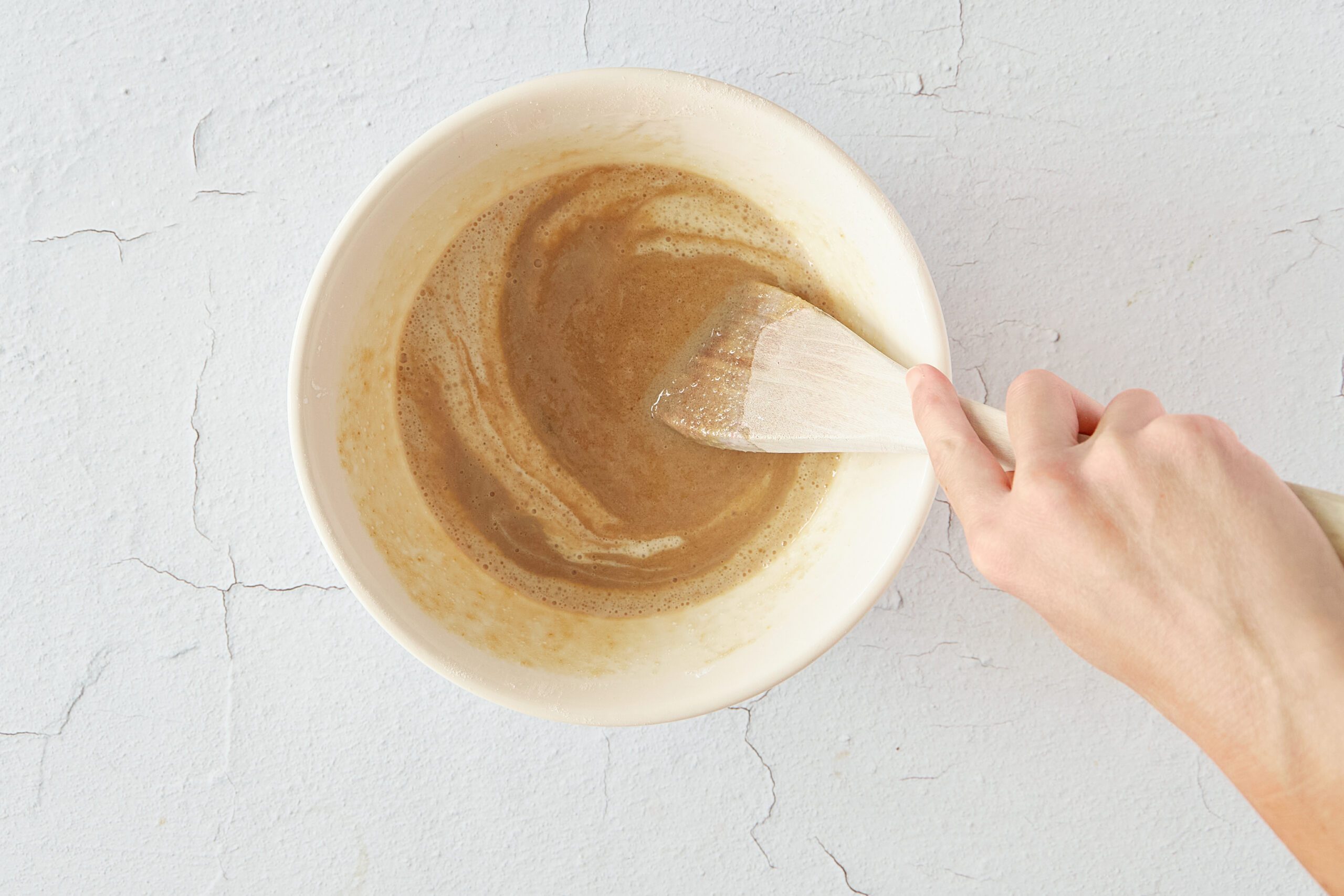 Start the rhubarb bread batter