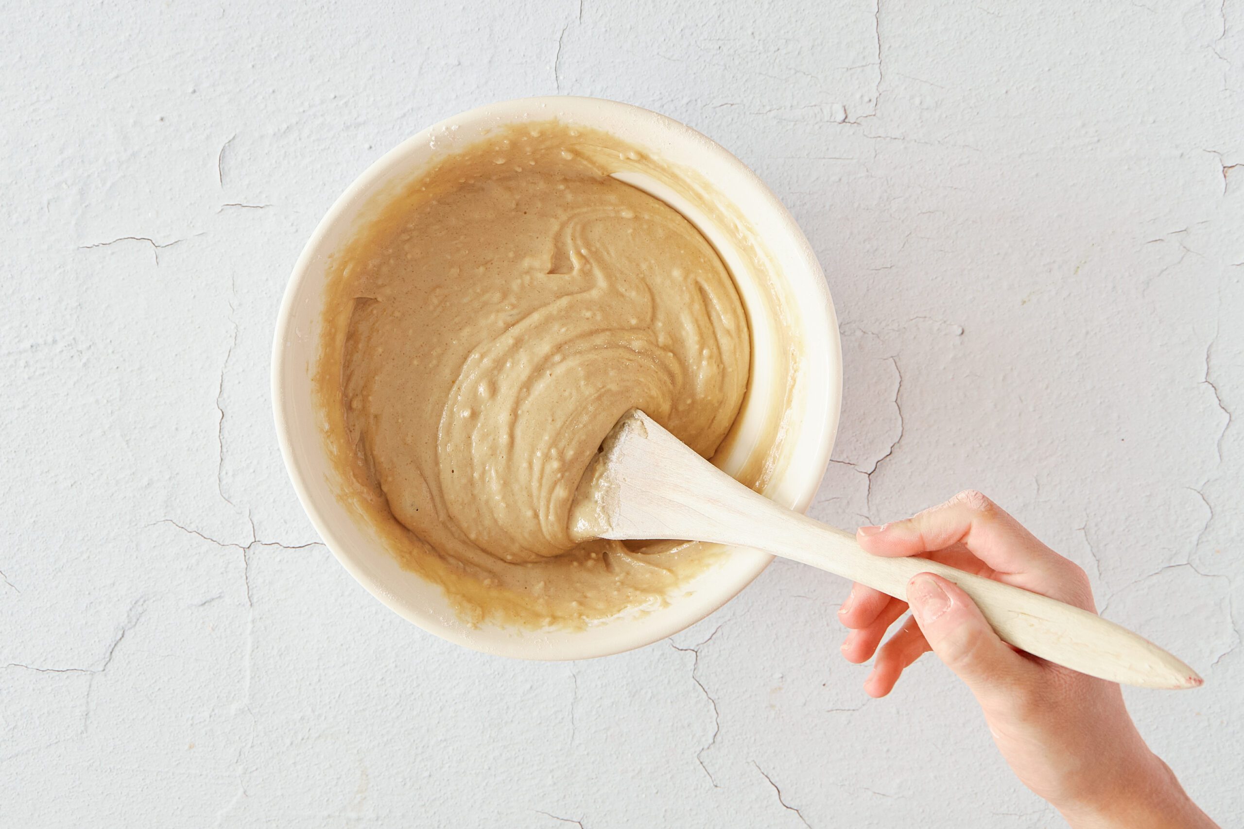 Make the batter for rhubarb bread