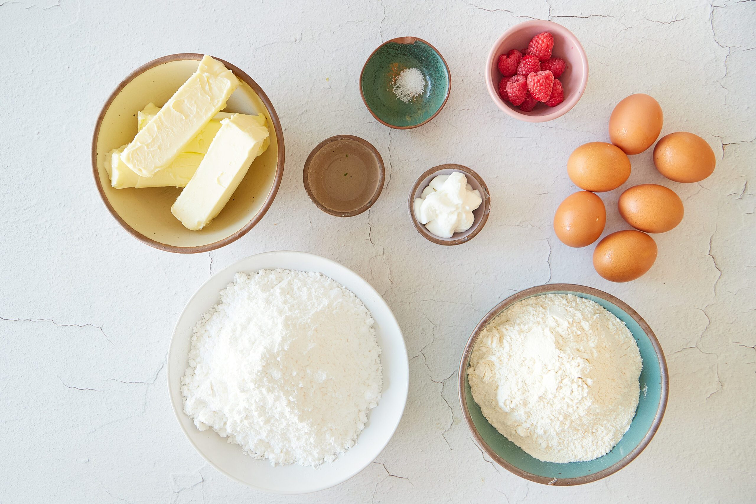 Ingredients for almond pound cake