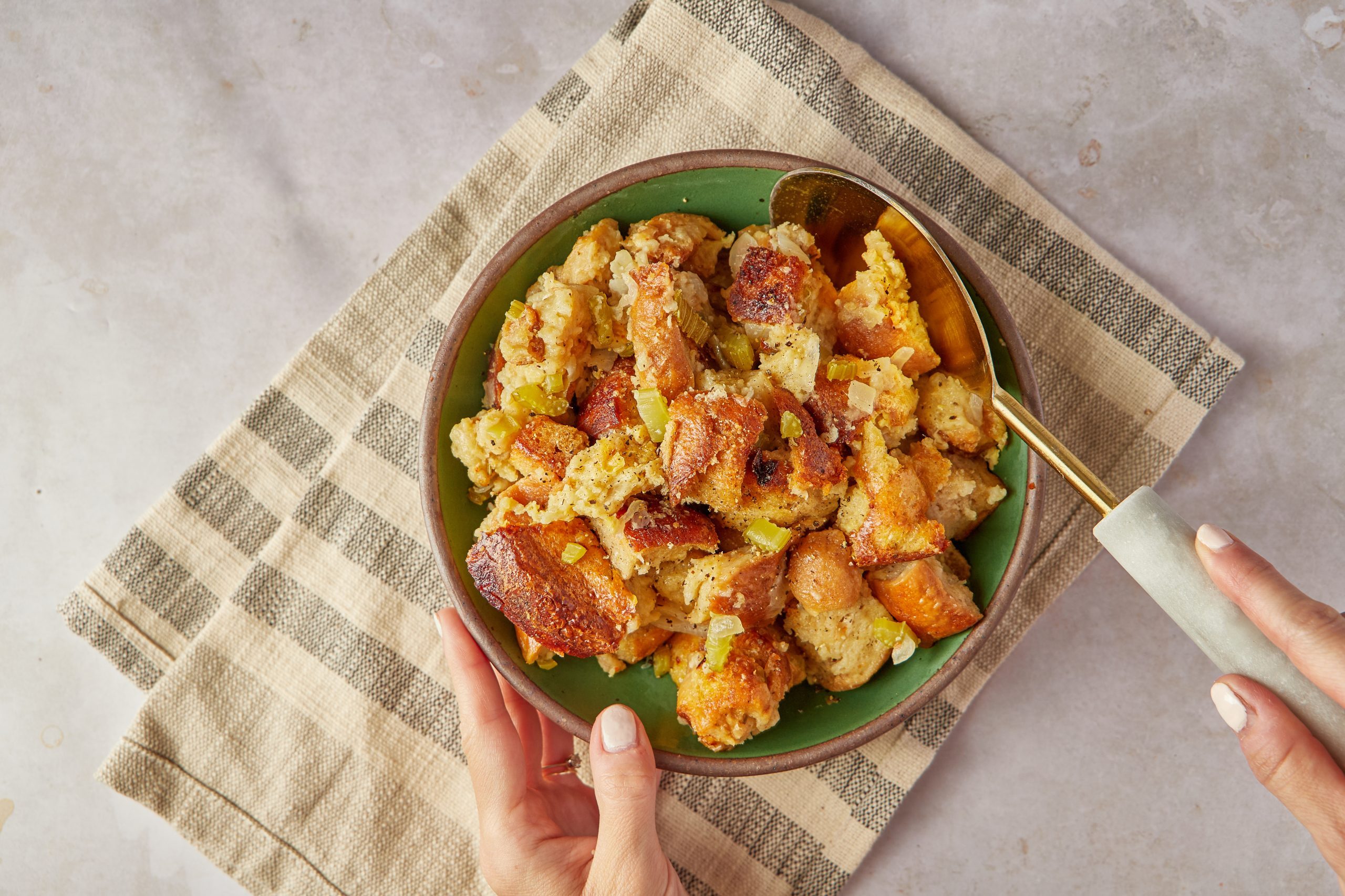 This vegetarian Crockpot stuffing is a keeper. It has all the classic flavor, but it's cooked in a slow cooker for a moist, fluffy stuffing that leaves your oven free for other dishes.