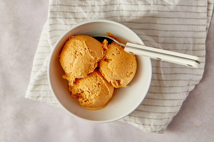 Pumpkin ice cream is a perfect seasonal treat.
