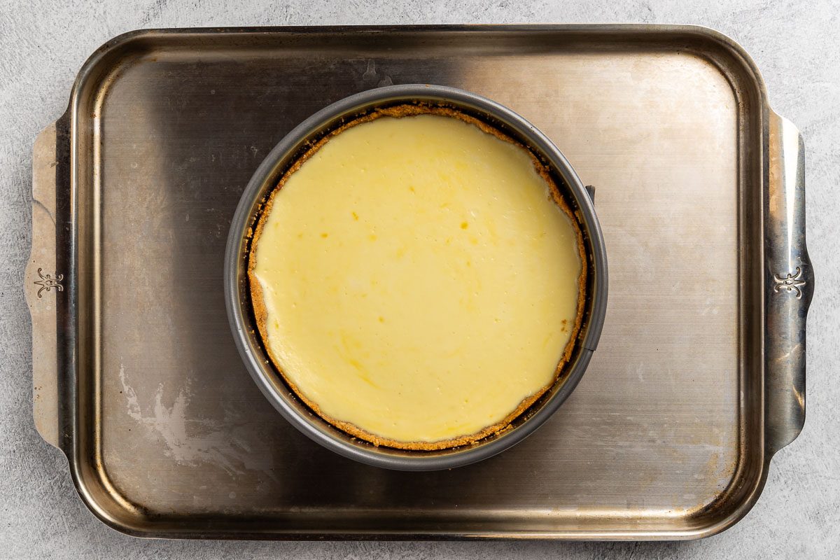 Taste of Home Ricotta Cheesecake recipe photo of the baked cheesecake.