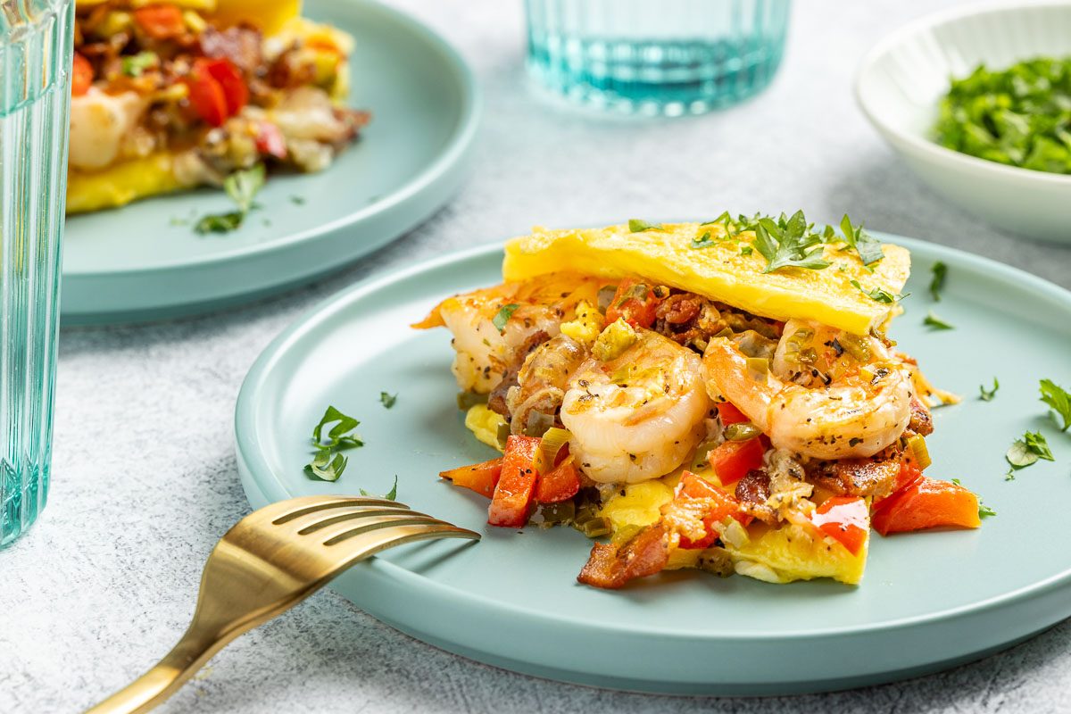 Taste of Home Shrimp Omelet recipe photo of the finished recipe.