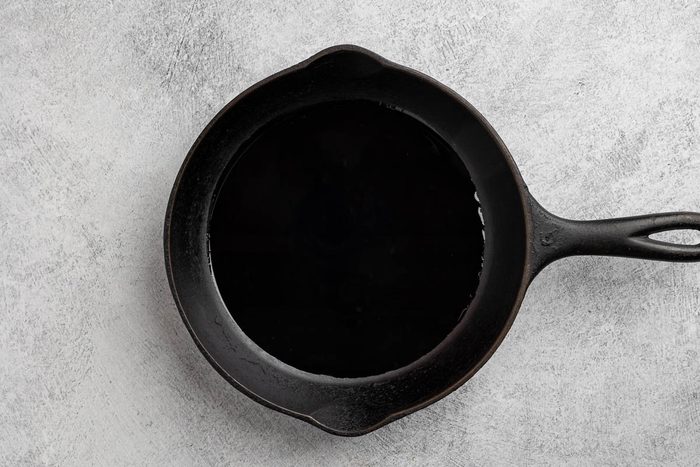 Taste of Home Southern Dressing recipe photo of preheating the skillet with oil.